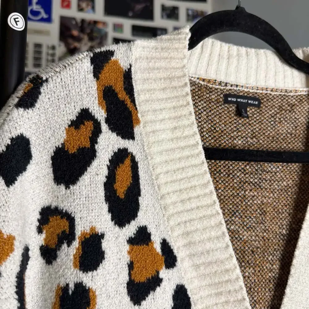 Ladies Leopard Cardigan Sweaters